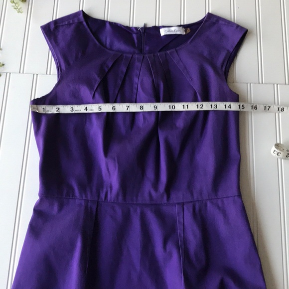 Calvin Klein sheath dress purple sleeveless petite - Picture 2 of 8